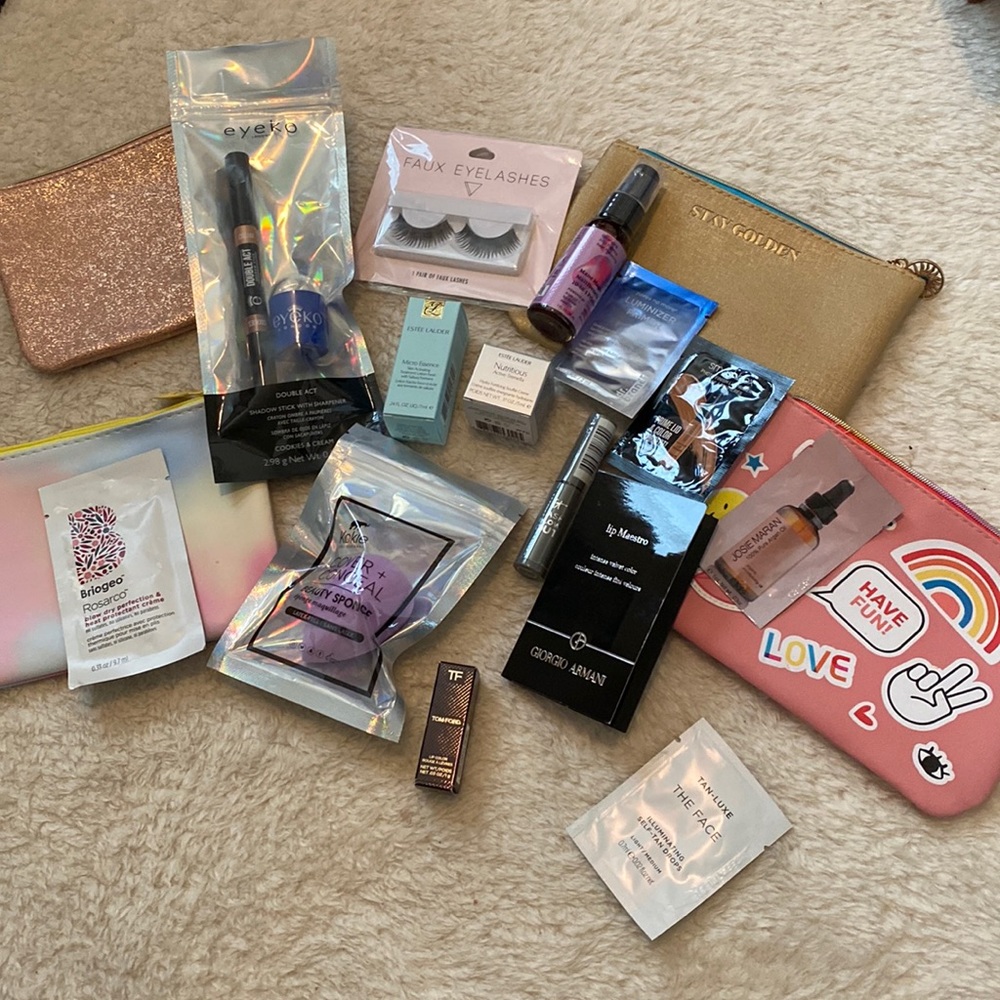 Big bundle of premium hair & beauty items including Josie Maran, Armani, Eva NYC